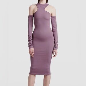 Off-White Mauve Midi Long Sleeve Dress